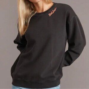 Marine Layer Sweatshirt Women's Small Black | Sundown- Oversized
